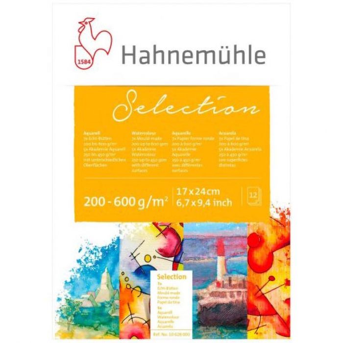 Склейка бумаги для акварели Hahnemuhle Selection 17х24, 12 листов, 200-600 г. 