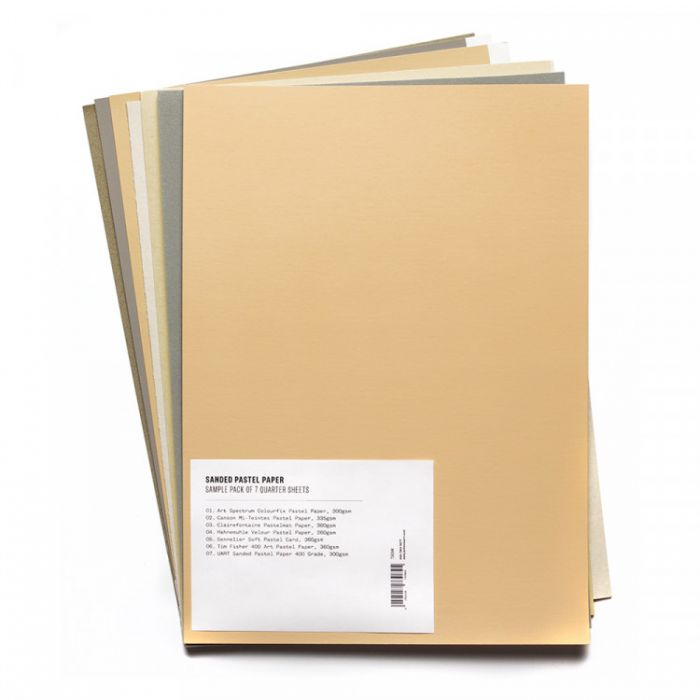 Набор образцов профессиональной абразивной бумаги для пастели. 1/4 листа. Пакет из 7 образцов