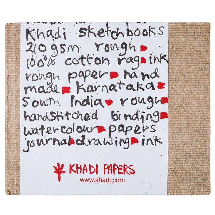 Скетчбук ручной работы KHADI в твердой обложке. Бумага 100% хлопок ROUGH 210 гр. Размер 13х16 см. 32 страницы. 