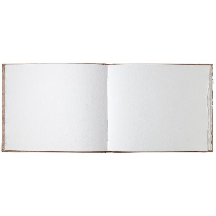 Скетчбук ручной работы KHADI в твердой обложке. Бумага 100% хлопок SMOOTH - HOT PRESS   210 гр. Размер 13х32 см. 40 страниц.