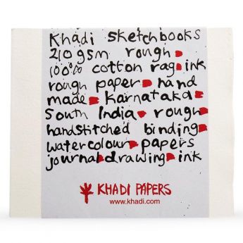 Скетчбук ручной работы KHADI в мягкой обложке. 100% хлопок ROUGH 210 гр. Размер 13х16 см. 40 страниц.