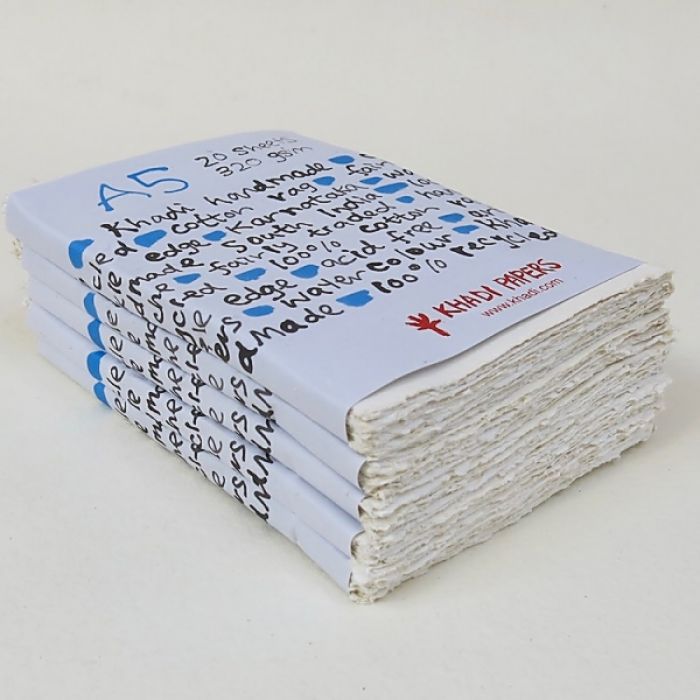 Набор акварельной бумаги KHADI. 100% хлопок Фактура ROUGH, 320 гр. Размер 15х21 см. 20 листов