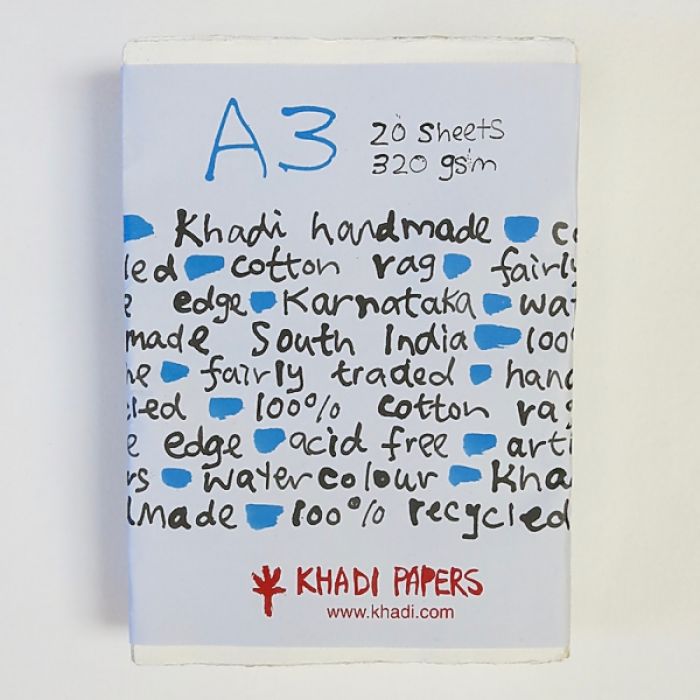 Набор акварельной бумаги KHADI. 100% хлопок Фактура ROUGH, 320 гр. Размер 30х42 см. 20 листов