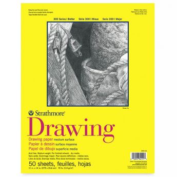 Strathmore бумага для рисунка и графики - Drawing Pad, серия 300, medium, 50 листов, 28 x 36 см, 140 г/м (склейка)