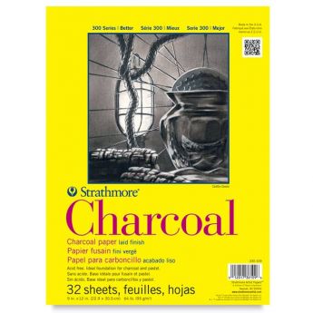 Strathmore бумага для угля - Charcoal Pad, серия 300, 32 листа, 23 x 31 см, 95 г/м, склейка