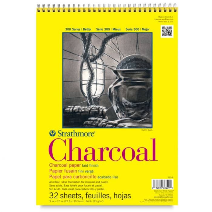 Strathmore бумага для угля - Charcoal Pad, серия 300, 32 листа, 23 x 31 см, 95 г/м, на спирали