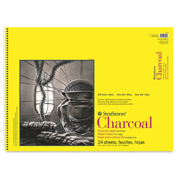 Strathmore бумага для угля - Charcoal Pad, серия 300, 24 листа, 46 x 61 см, 95 г/м, на спирали