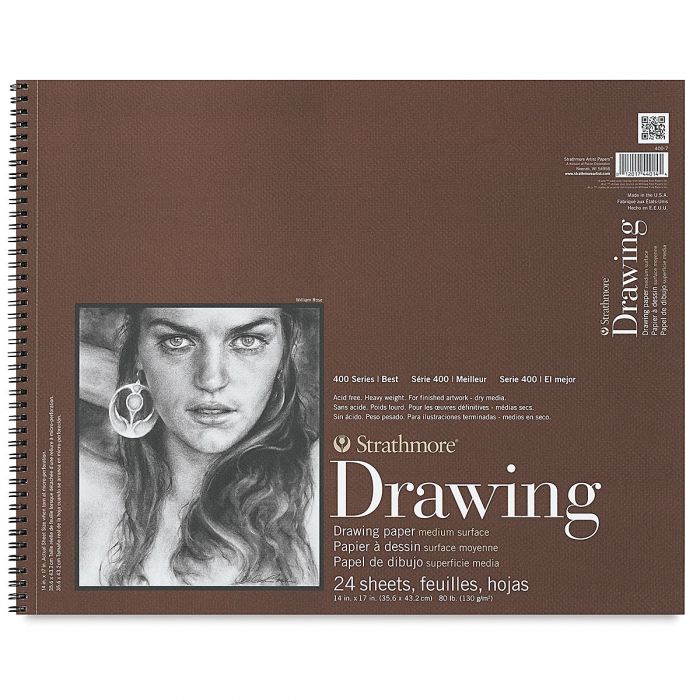 Strathmore бумага для рисунка и графики - Drawing Pad, серия 400, medium, 24 листа, 36 x 43 см, 130 г/м (на спирали)