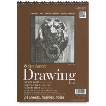 Strathmore бумага для рисунка и графики - Drawing Pad, серия 400, smooth, 24 листа, 23 x 31 см, 130 г/м (на спирали)