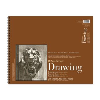 Strathmore бумага для рисунка и графики - Drawing Pad, серия 400, smooth, 24 листа, 36 x 43 см, 130 г/м (на спирали)