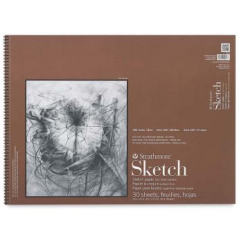 Strathmore бумага для скетчей - Sketch Pad, серия 400, фактура Fine Tooth, 30 листов, 46 x 61 см, 89 г/м (на спирали)