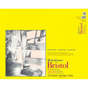 Профессиональная бумага для графики Strathmore BRISTOL серия 300: склейка 36 x 43 см, 270 г/м, Smooth, 20 листов