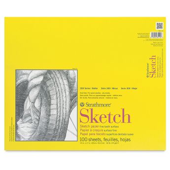 Strathmore бумага для скетчей - Sketch Pad, серия 300, medium, 100 листов, 36 x 43 см, 74 г/м (склейка)