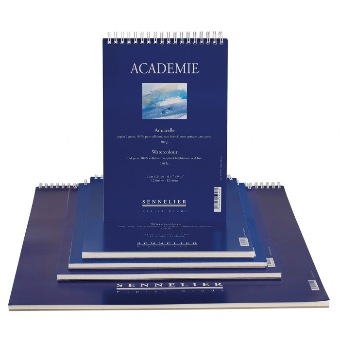 Альбом для акварели Sennelier Académie на спирали, целлюлоза 300 г/м 16x24 cм