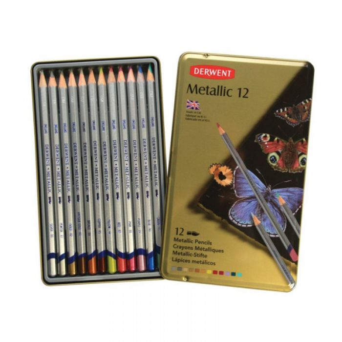 Набор цветных карандашей Derwent серия Metallic 12 цветов