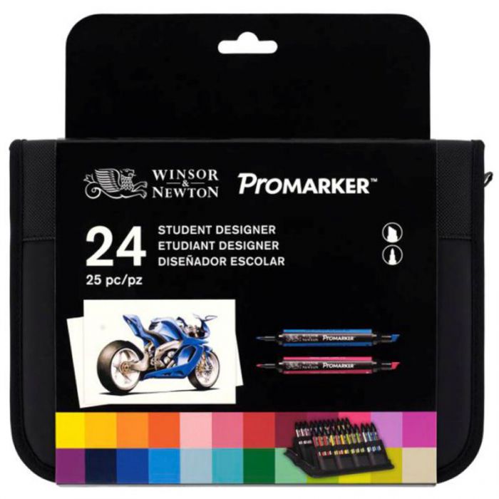 Набор двухсторонних маркеров Winsor&Newton Promarker. 24 цвета