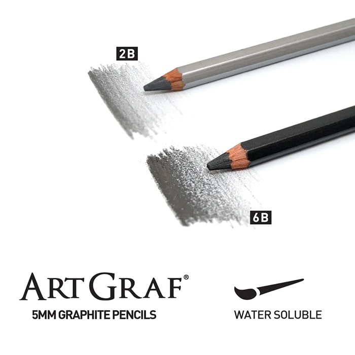 ArtGraf водорастворимый графитный карандаш от бренда Viarco. Грифель 5 мм, твердость 2B
