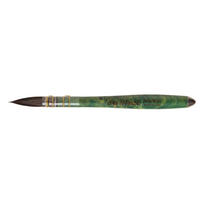 Кисть Da Vinci SELECTION 2020 Serie 438 - LIMITED EDITION, № 3, смесь натурального ворса и синтетики, ручка из дерева Raffir цвета нефрита, с металлическим наконечником