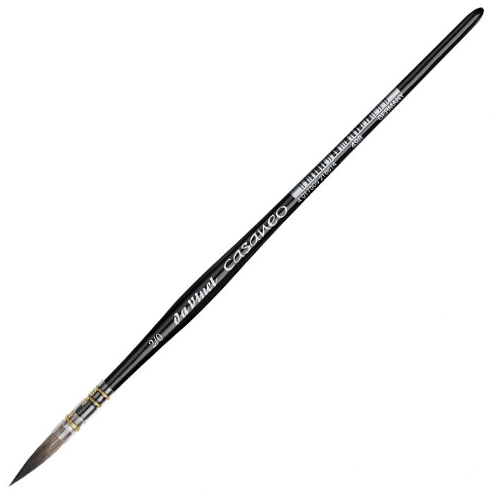 Кисть для акварели Da Vinci Casaneo, сер. 498, № 2-0, синтетика, деревянная ручка, французское крепление