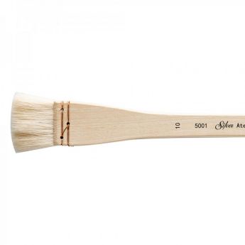 Кисть для акварели Silver Brush Atelier Hake из шерсти козы 5001 плоская с длинной ручкой № 10