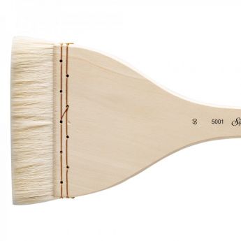 Кисть для акварели Silver Brush Atelier Hake из шерсти козы 5001 плоская с длинной ручкой № 60