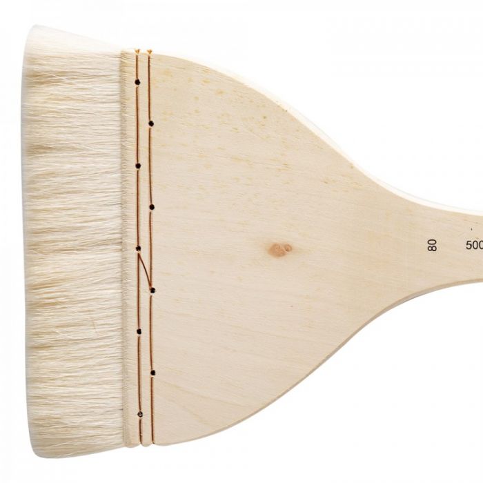Кисть для акварели Silver Brush Atelier Hake из шерсти козы 5001 плоская с длинной ручкой № 80