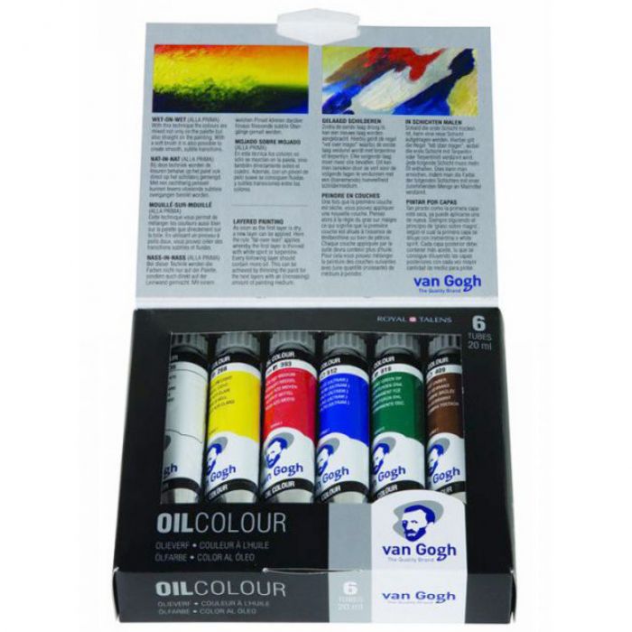 Набор масляных красок VAN GOGH Starter от Royal Talens. 6 цветов в тубах 20 мл