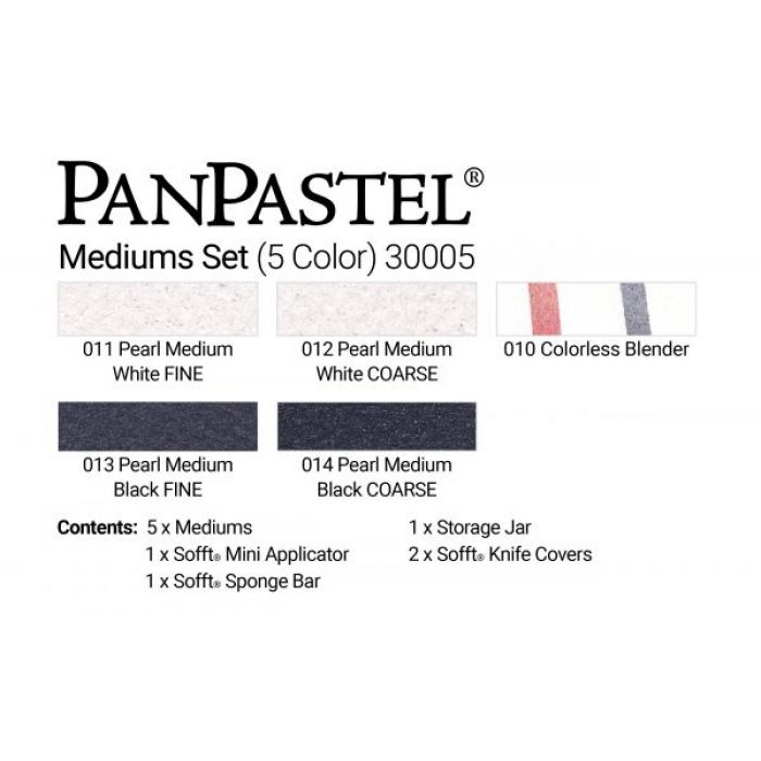 PanPastel набор Mediums - Starter Set (5 цветов), инструменты и коробка для хранения (30005)