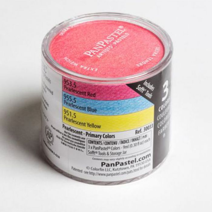 PanPastel набор Pearlescents - Primary (3 цвета), инструменты и коробка для хранения (30033)