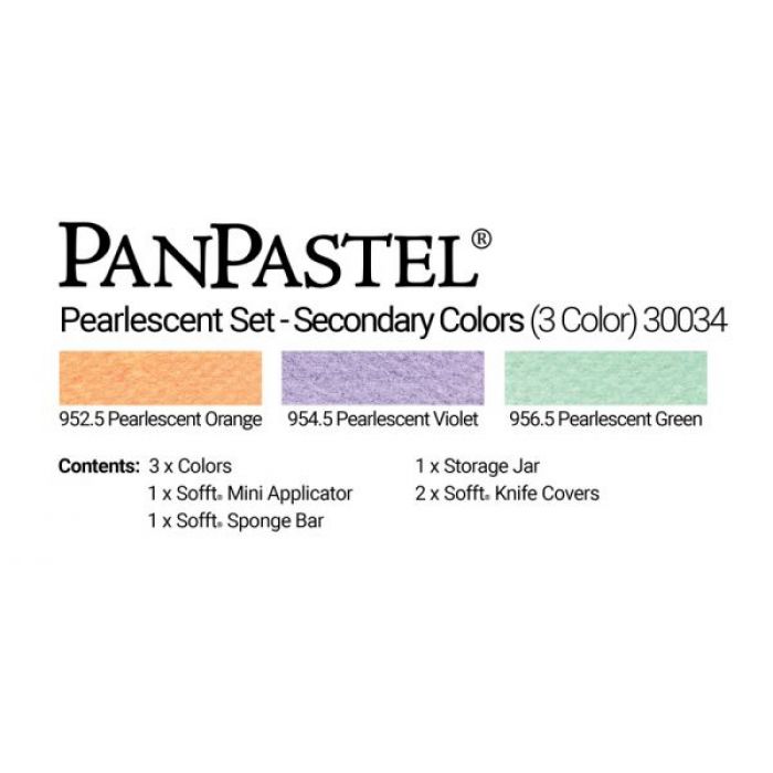 PanPastel набор Pearlescents - Secondary (3 цвета), инструменты и коробка для хранения (30034)