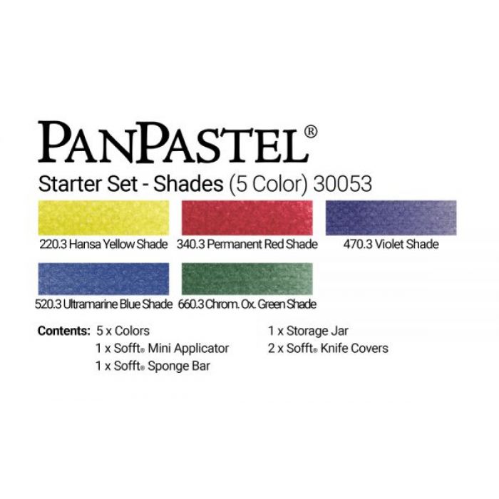 PanPastel набор Starter Set - Shades (5 цветов), инструменты и коробка для хранения (30053)