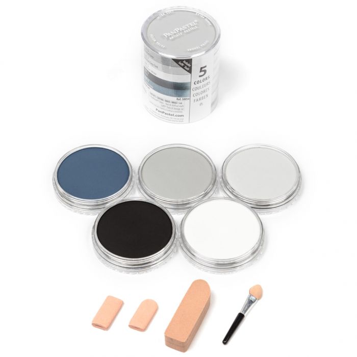 PanPastel набор Greys Set (5 цветов), инструменты и коробка для хранения (30054)