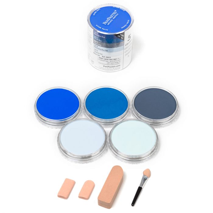 PanPastel набор Blues Set (5 цветов), инструменты и коробка для хранения (30055)