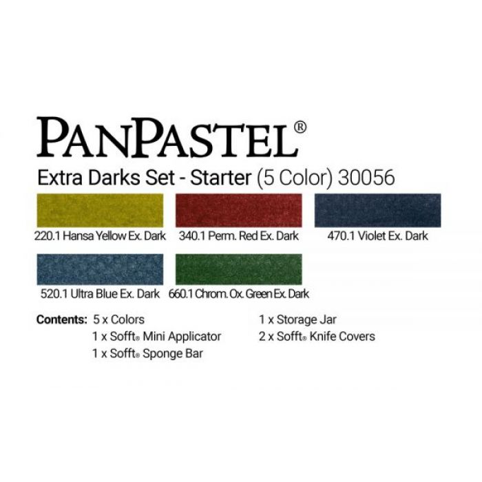 PanPastel набор Starter Set - Extra Dark Shades (5 цветов), инструменты и коробка для хранения (30056)