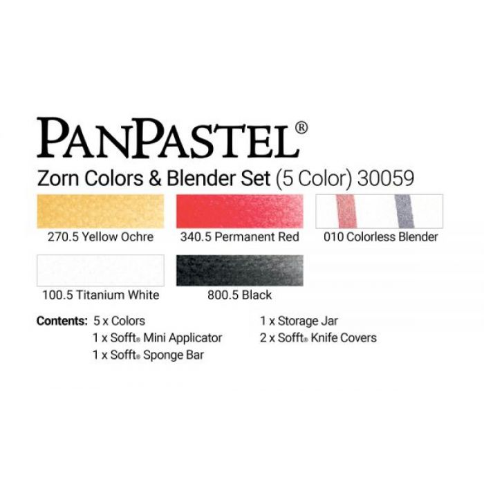 PanPastel набор Zorn Colors & Blender set (5 цветов), инструменты и коробка для хранения (30059)