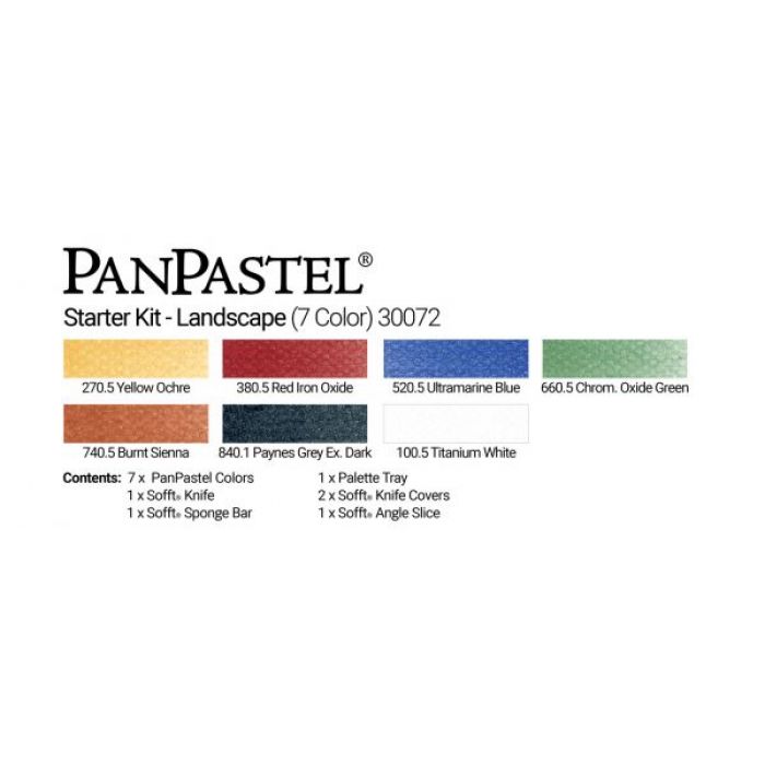 PanPastel набор Starter Landscape kit (7 цветов), инструменты и палитра с крышкой (30072)