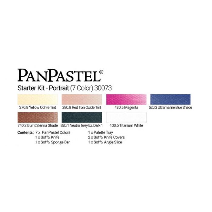 PanPastel набор Starter Portrait kit (7 цветов), инструменты и палитра с крышкой (30073)