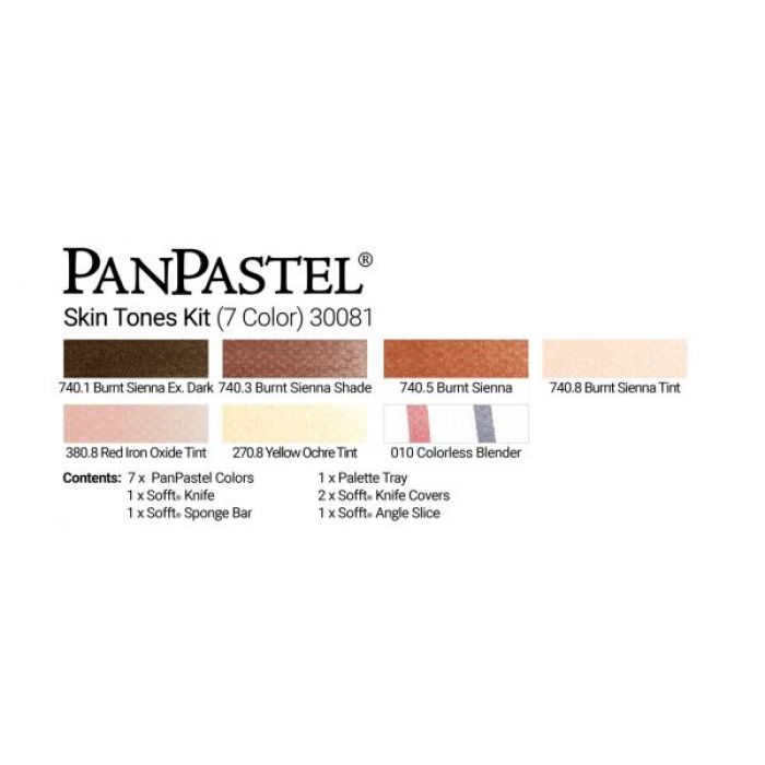 PanPastel набор Skin Tones kit (7 цветов), инструменты и палитра с крышкой (30081)
