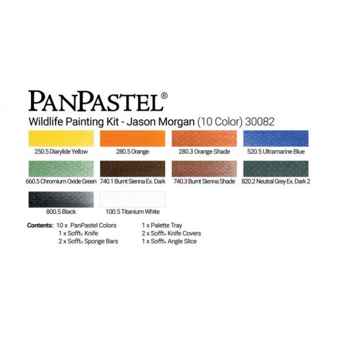 PanPastel набор Wildlife Painting - Jason Morgan kit (10 цветов), инструменты и палитра с крышкой (30082)