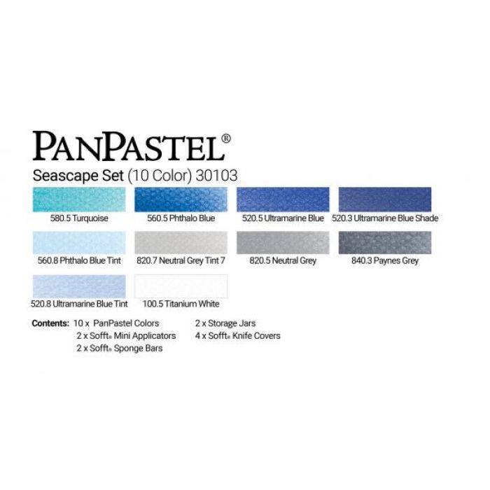 PanPastel набор Seascape set (10 цветов), инструменты и коробка для хранения (30103)