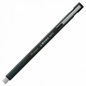 Металлическая ручка ластик Tombow Mono Zero с прямоугольным стержнем наконечником 2.5 х 5 мм. Цвет Black