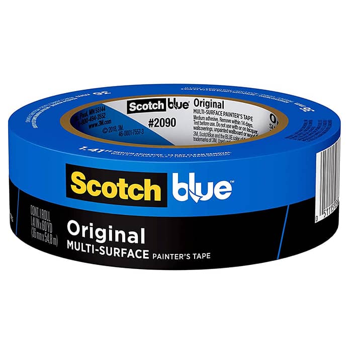  ScotchBlue скотч (клейкая лента), производитель 3M. Для закрепления бумаги для акварели, графики и рисунка, 3,81 см х 55 м. (Blue) - 2090