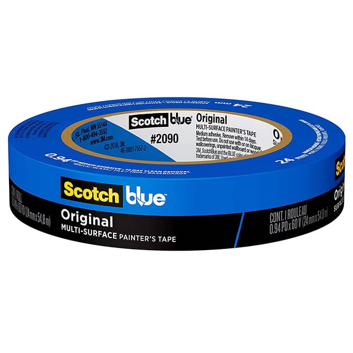  ScotchBlue скотч (клейкая лента), производитель 3M. Для закрепления бумаги для акварели, графики и рисунка, 2,54 см х 55 м. (Blue) - 2090