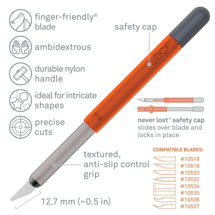Нож с керамическим лезвием для художественных работ и рукоделия Slice - Craft Knife (Safety Cap)