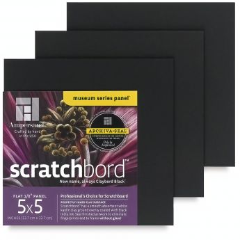 Панель для скретчборда и скретчинга Ampersand Scratchbord 12,7х12,7 см - 3 шт в наборе